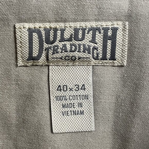 Duluth Trading Co Carpenter Pants Mens 40x34 Twill Relaxed Fit Khaki - Picture 3 of 8